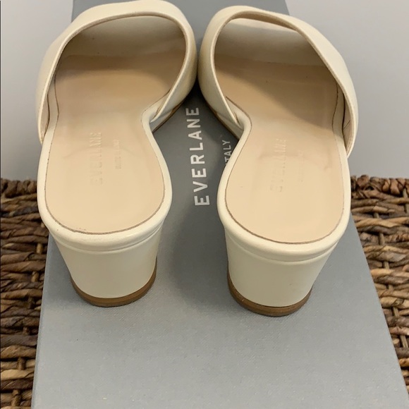Everlane Leather Wedge Sandals Bone - Picture 2 of 4